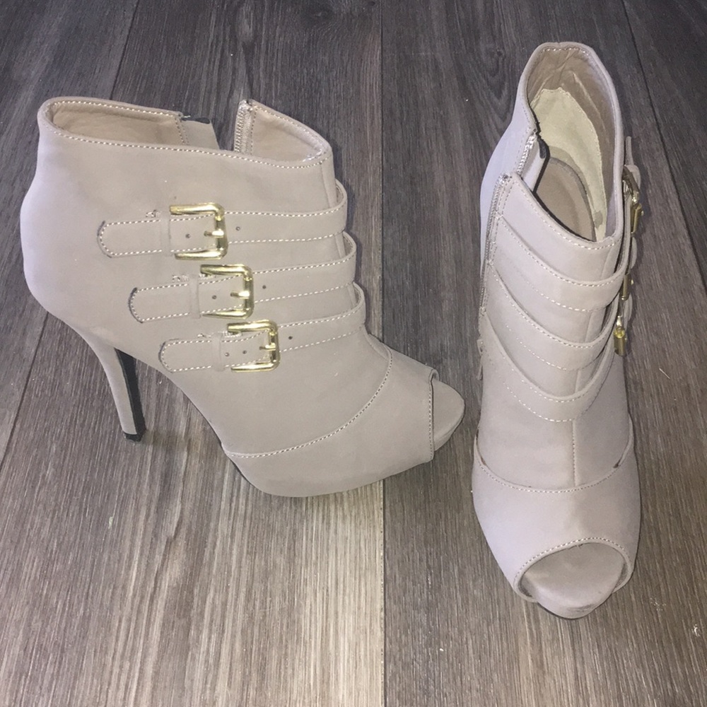 Peep toe booties